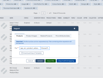 9 Import with AI button